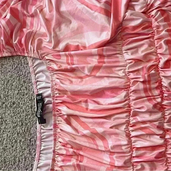 MISSGUIDED PLUS Slinky Swirl Print Milkmaid Top In Multi-orange size 16 - Picture 5 of 6